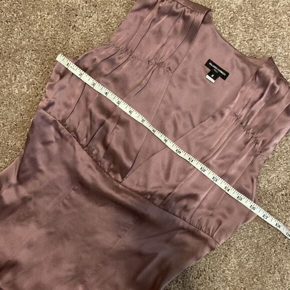 Vintage Silk Orlando Espinoza Purple V-Neck MIDI Dress size 6 - Picture 12 of 16